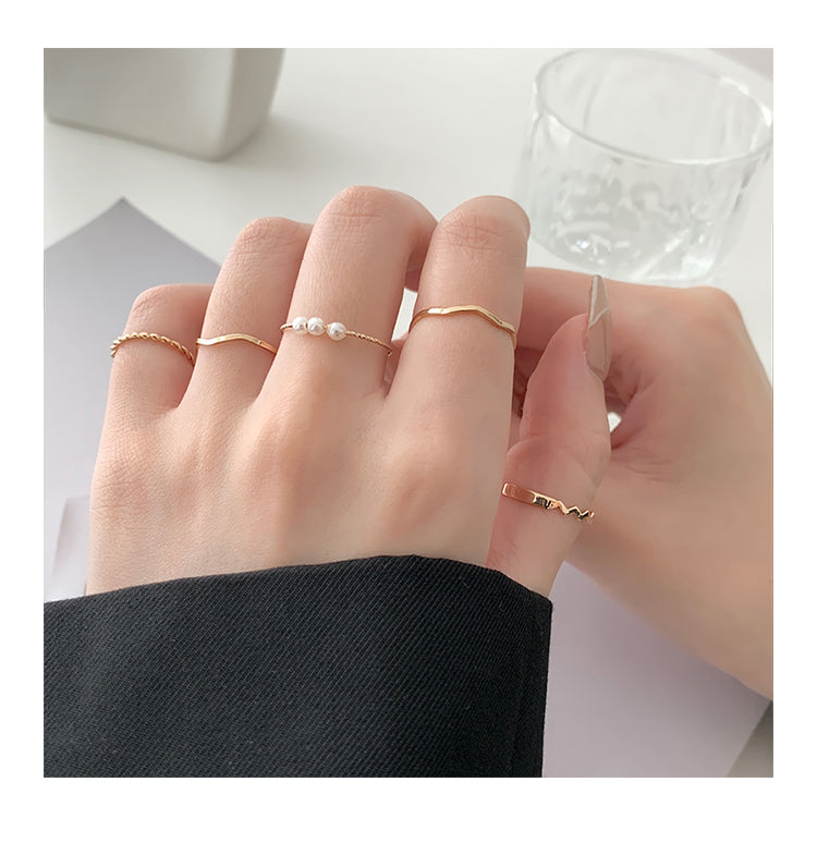 Gold And Silver Ring Set