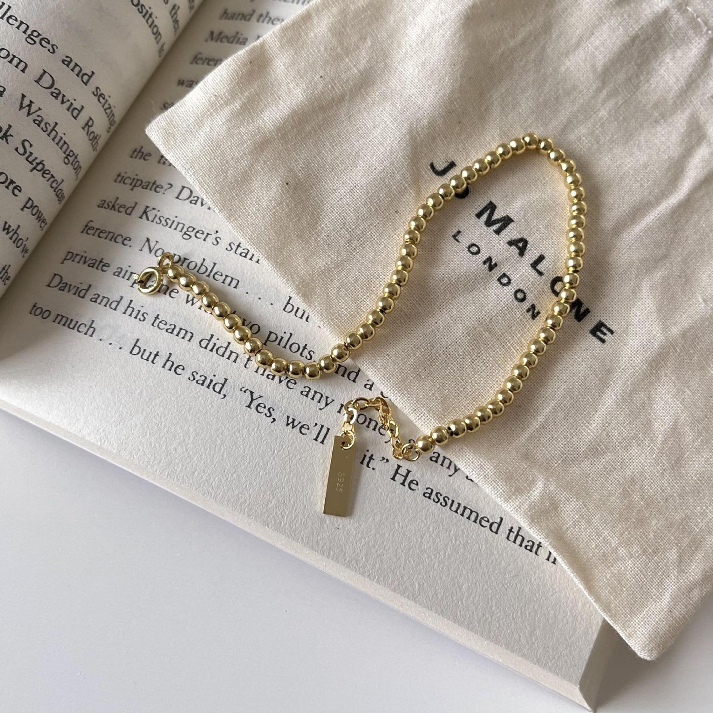 Round Beads Gold Beads Bracelet Minimalist INS Jewelry